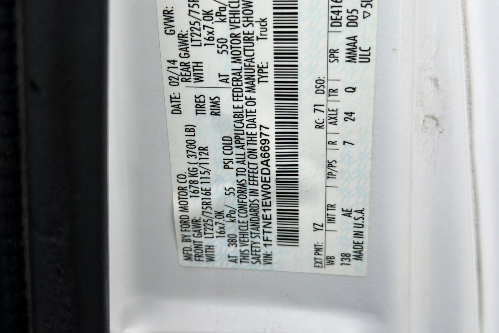 2014 Ford Econoline Cargo Van Commercial