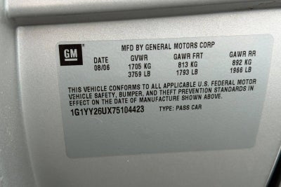 2007 Chevrolet Corvette 2DR CPE