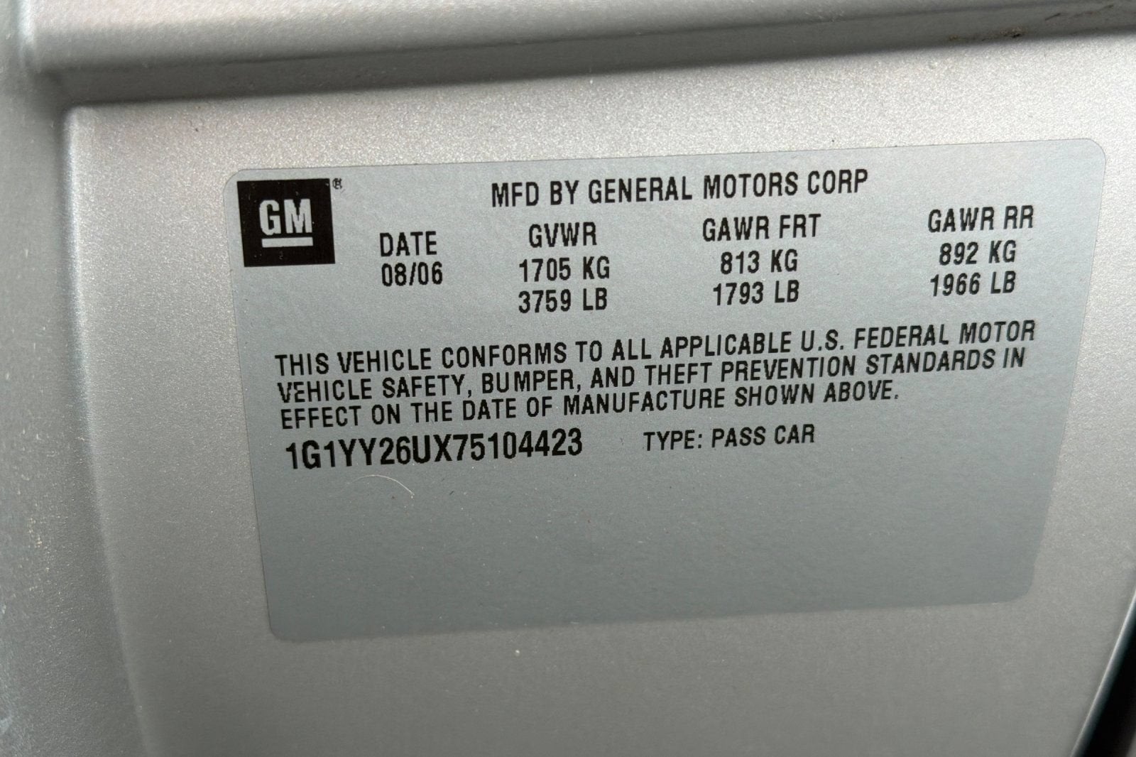 2007 Chevrolet Corvette 2DR CPE