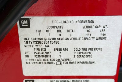 2003 Chevrolet Corvette 2DR CONV