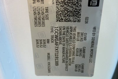 2026 Chevrolet Express Cargo 1WT