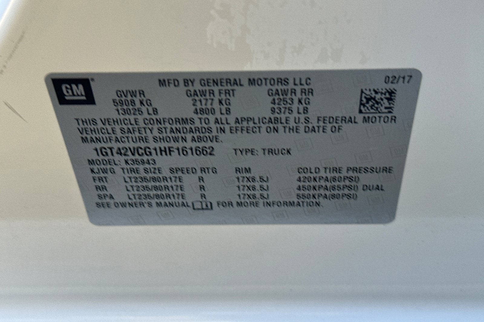 2017 GMC Sierra 3500 HD CREW CAB 4WD 167.