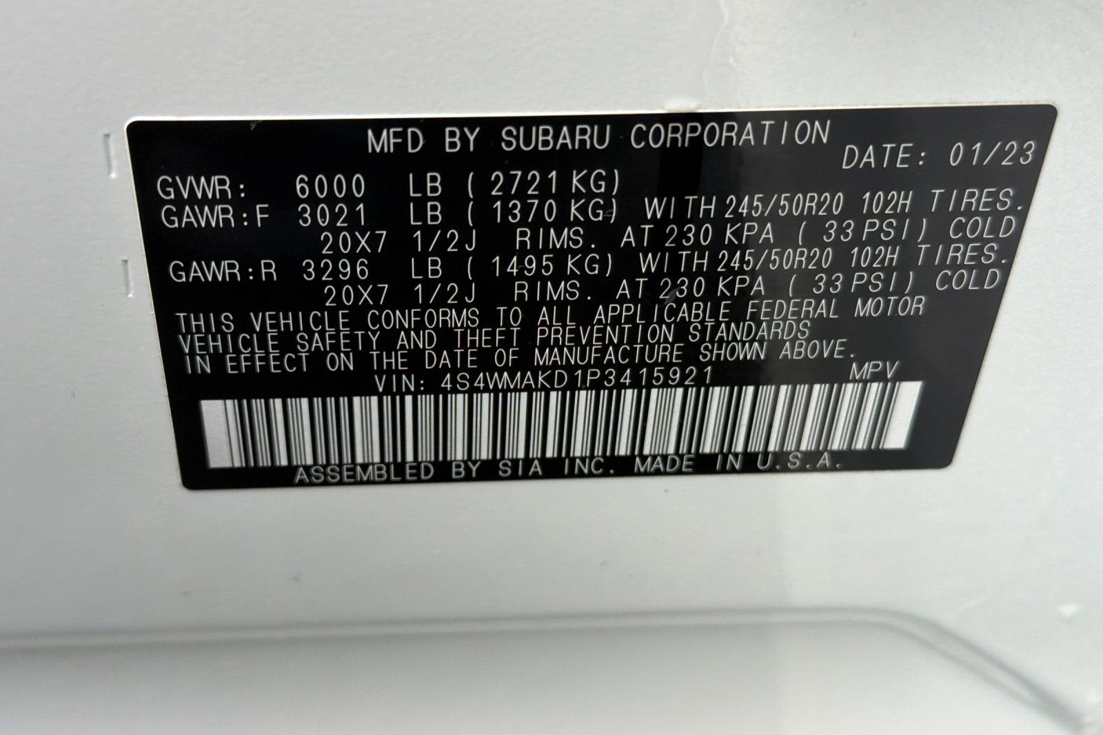 2023 Subaru Ascent Onyx Edition Limited