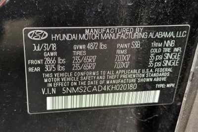 2019 Hyundai Santa Fe SE