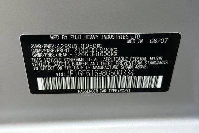 2008 Subaru Impreza Sedan (Natl) i w/Sat/Nav