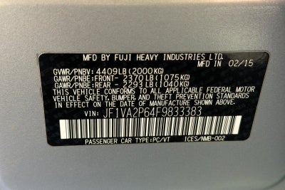 2015 Subaru WRX STI 4DR SDN