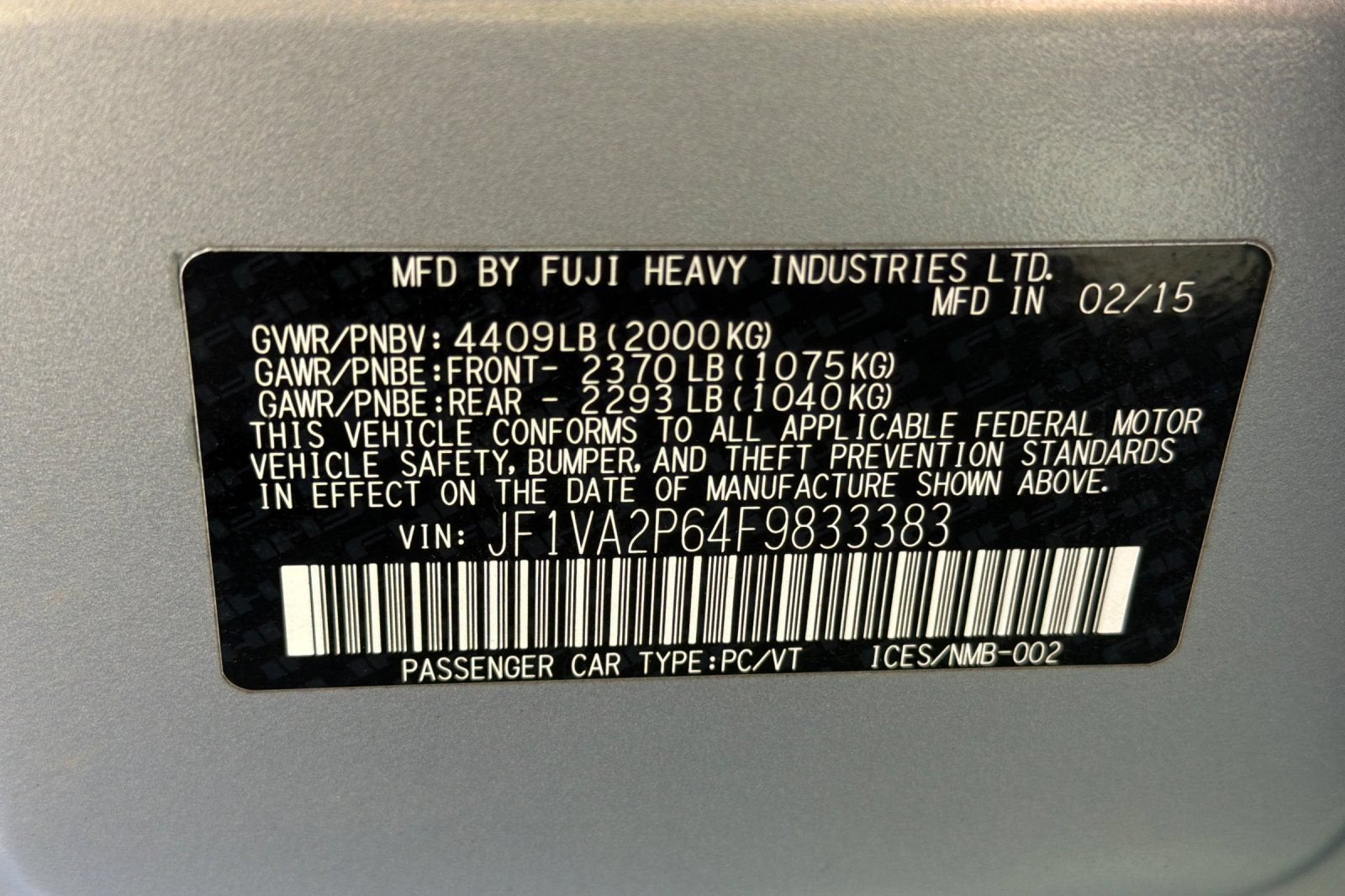 2015 Subaru WRX STI 4DR SDN
