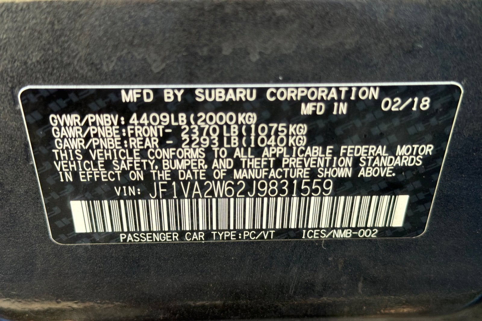 2018 Subaru WRX STI Limited