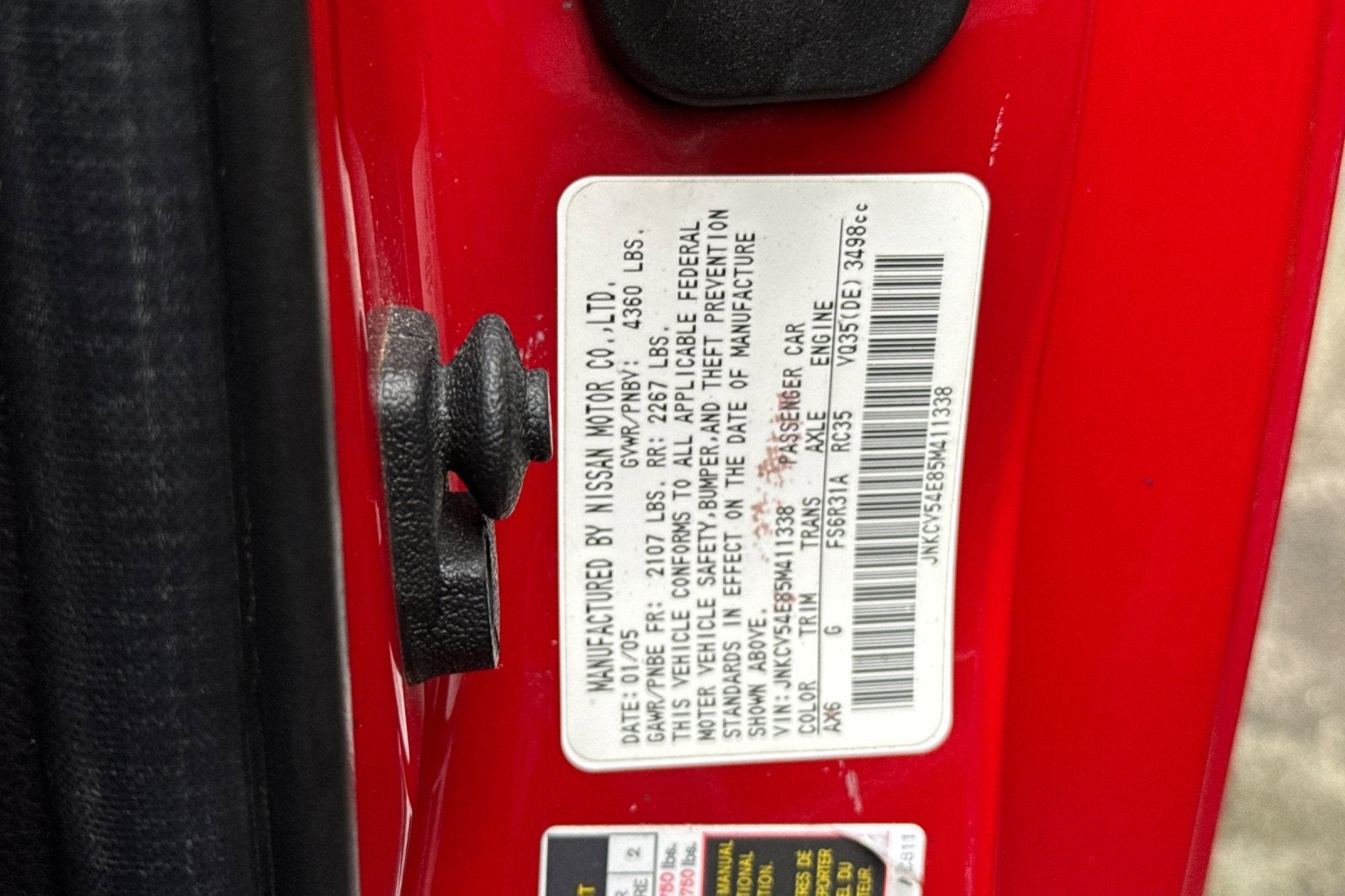 2005 INFINITI G35 Coupe 2DR CPE MT