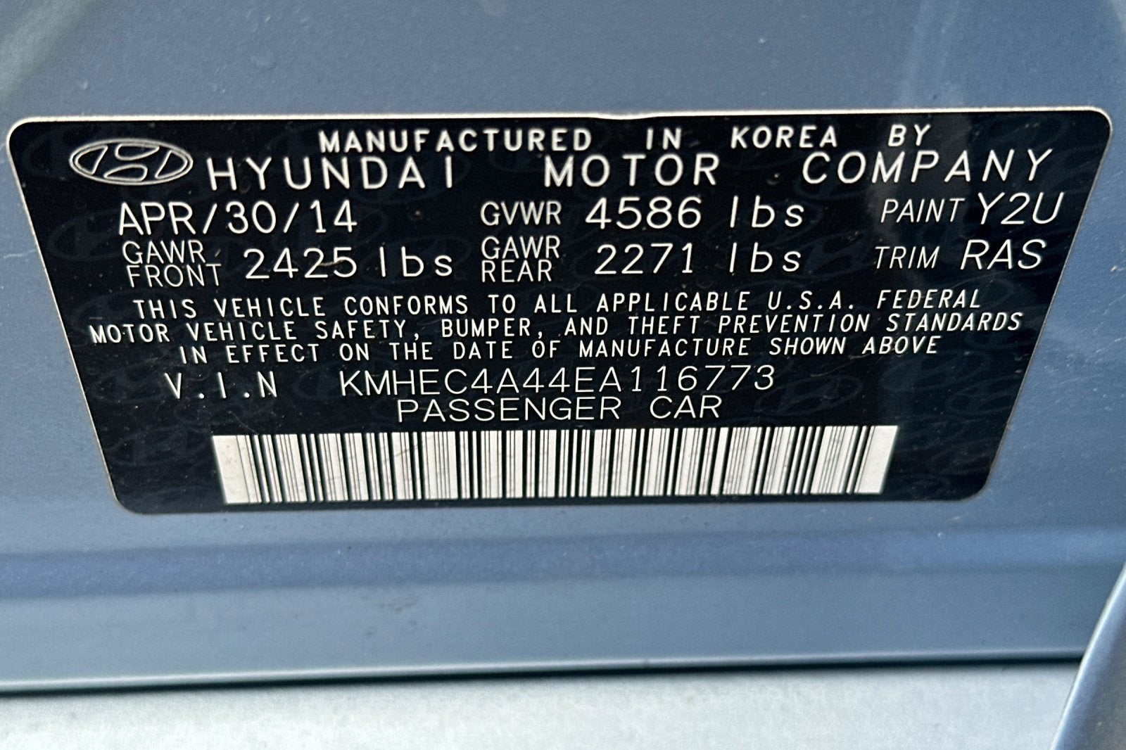 2014 Hyundai Sonata Hybrid 4DR SDN