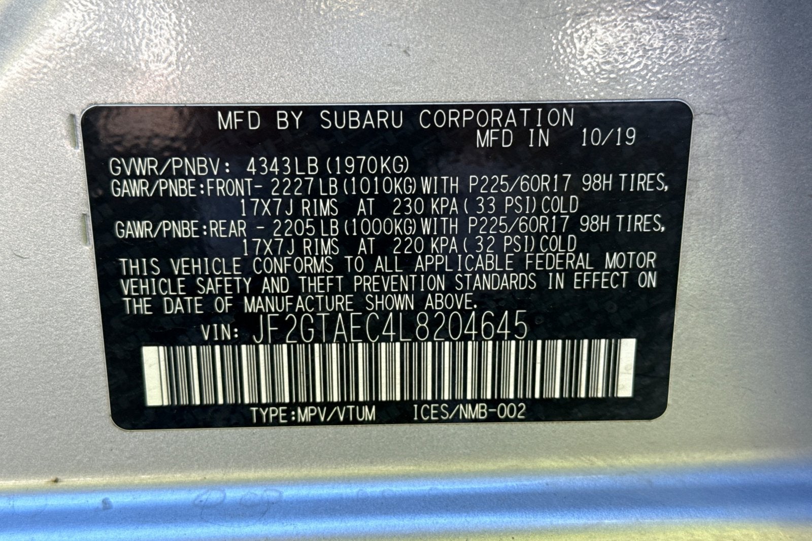 2020 Subaru Crosstrek Premium