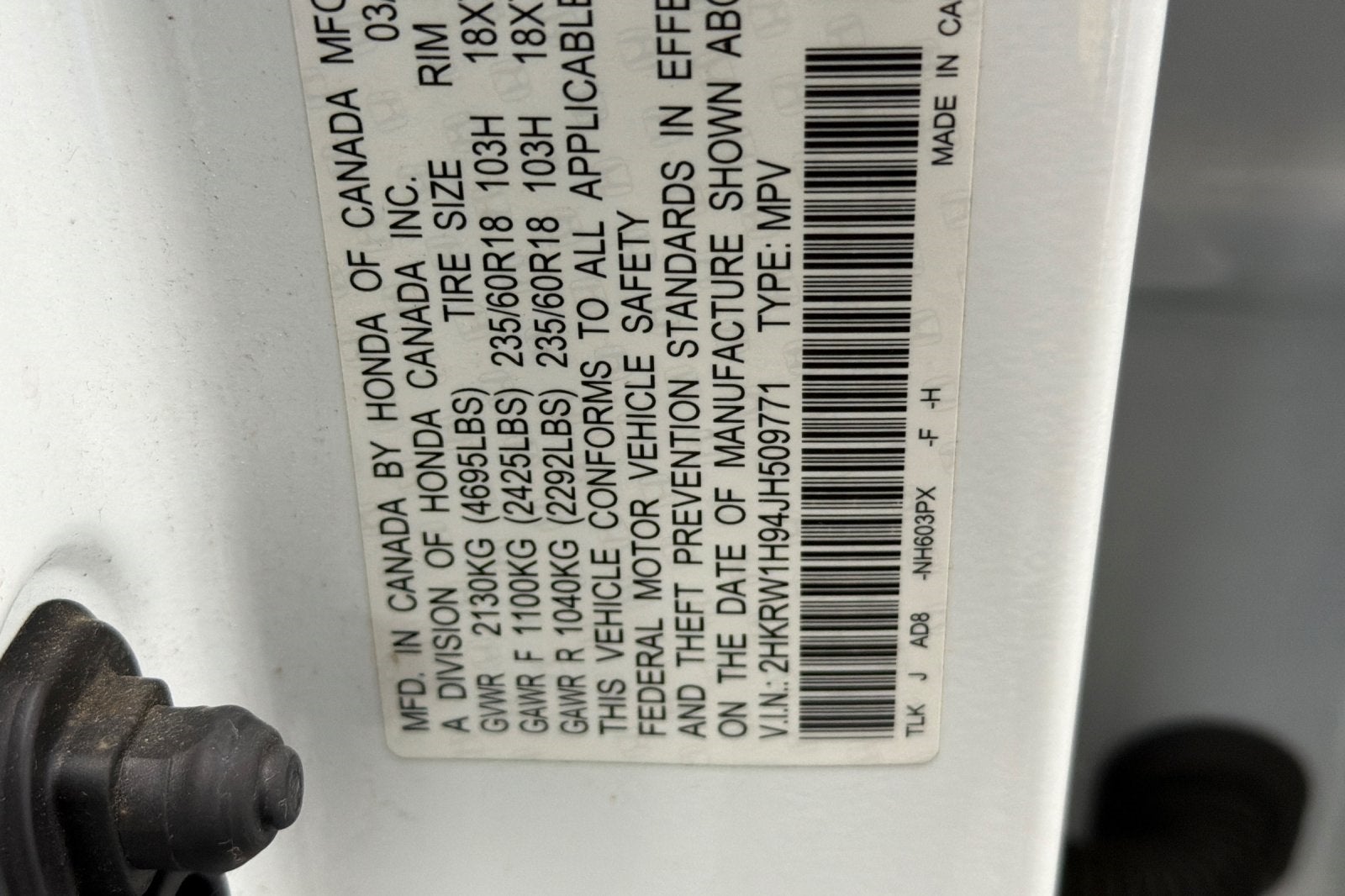 2018 Honda CR-V Touring