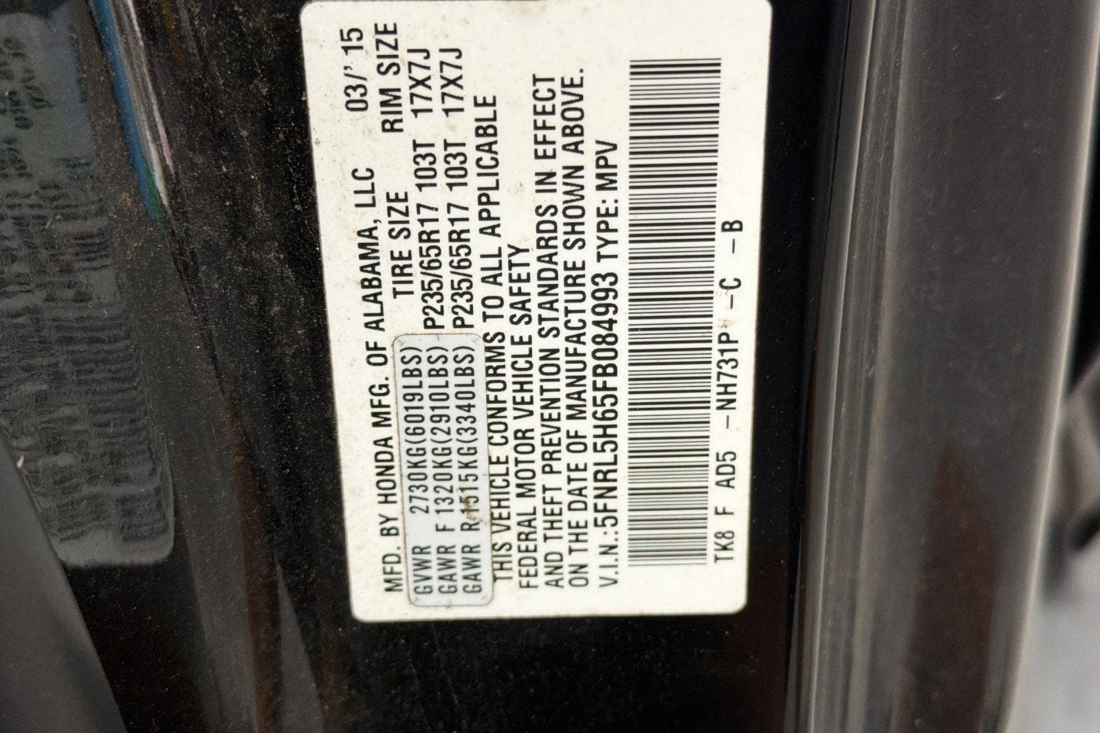 2015 Honda Odyssey EX-L