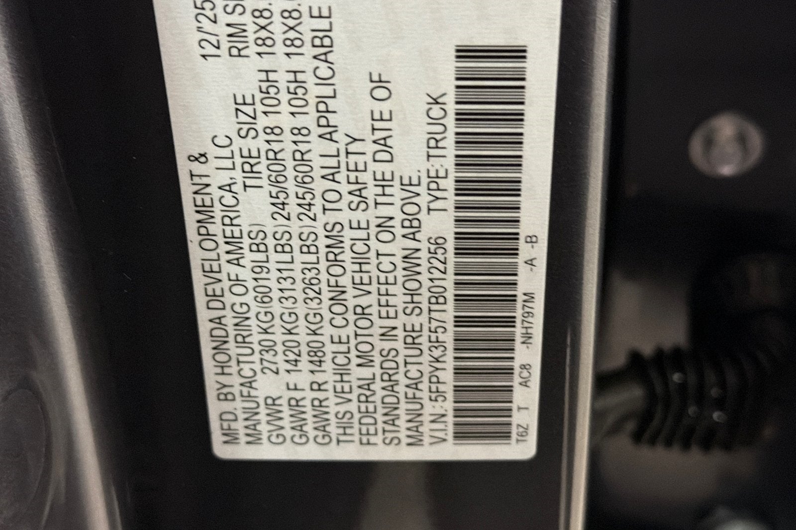 2026 Honda Ridgeline RTL