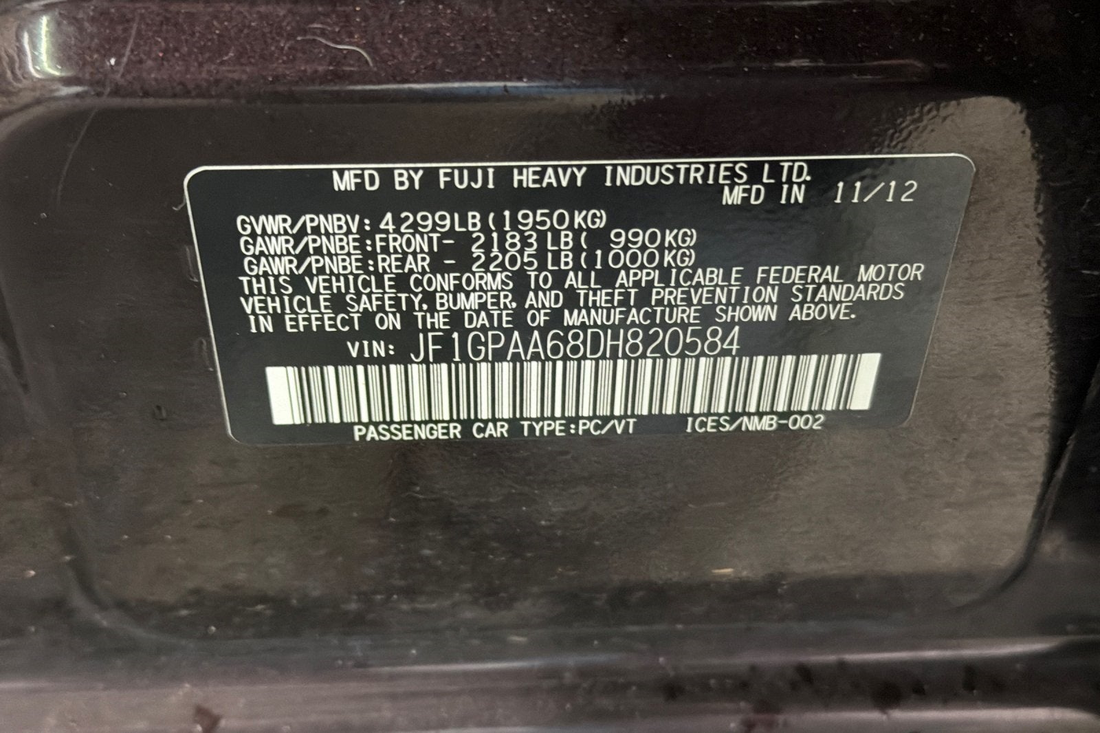 2013 Subaru Impreza 2.0i