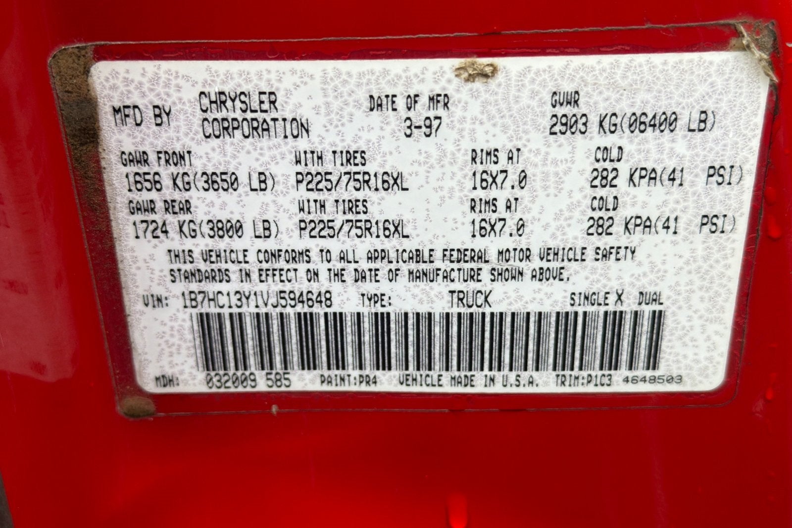 1997 Dodge Ram 1500 139 WB