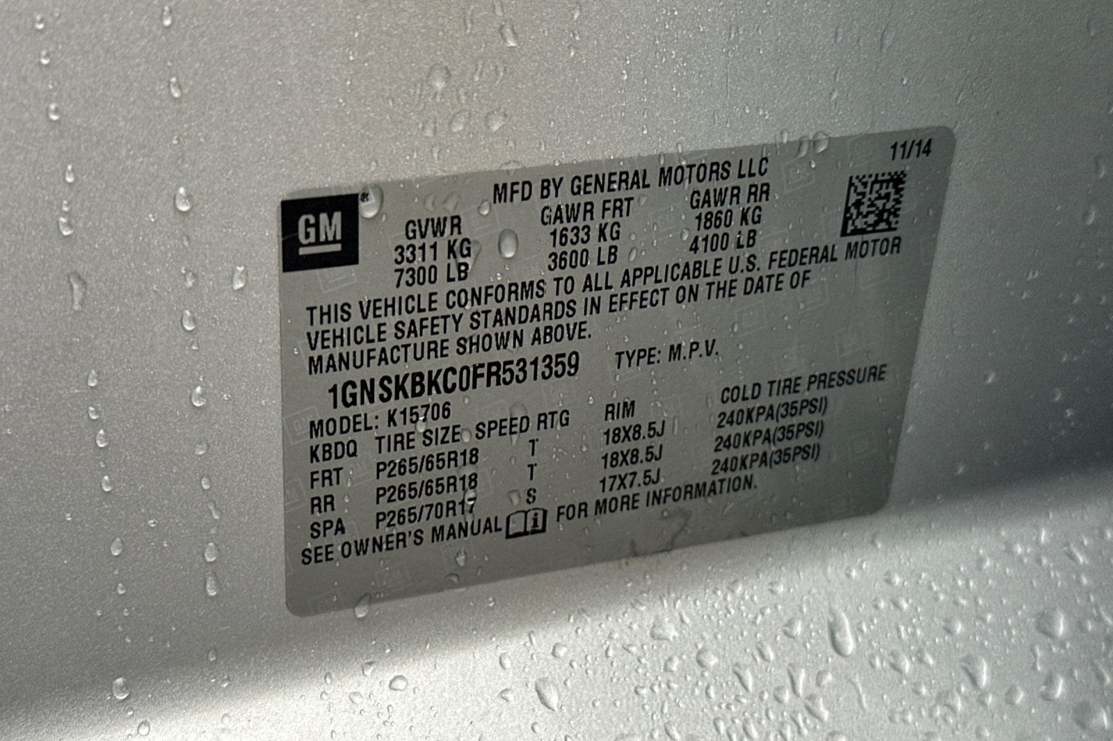 2015 Chevrolet Tahoe LT