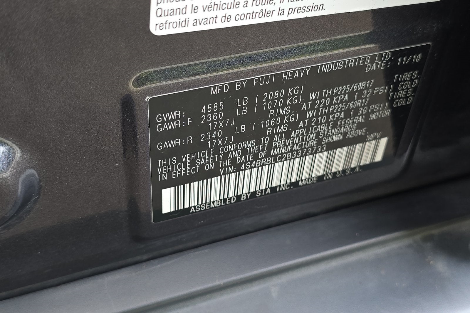 2011 Subaru Outback 2.5i Limited