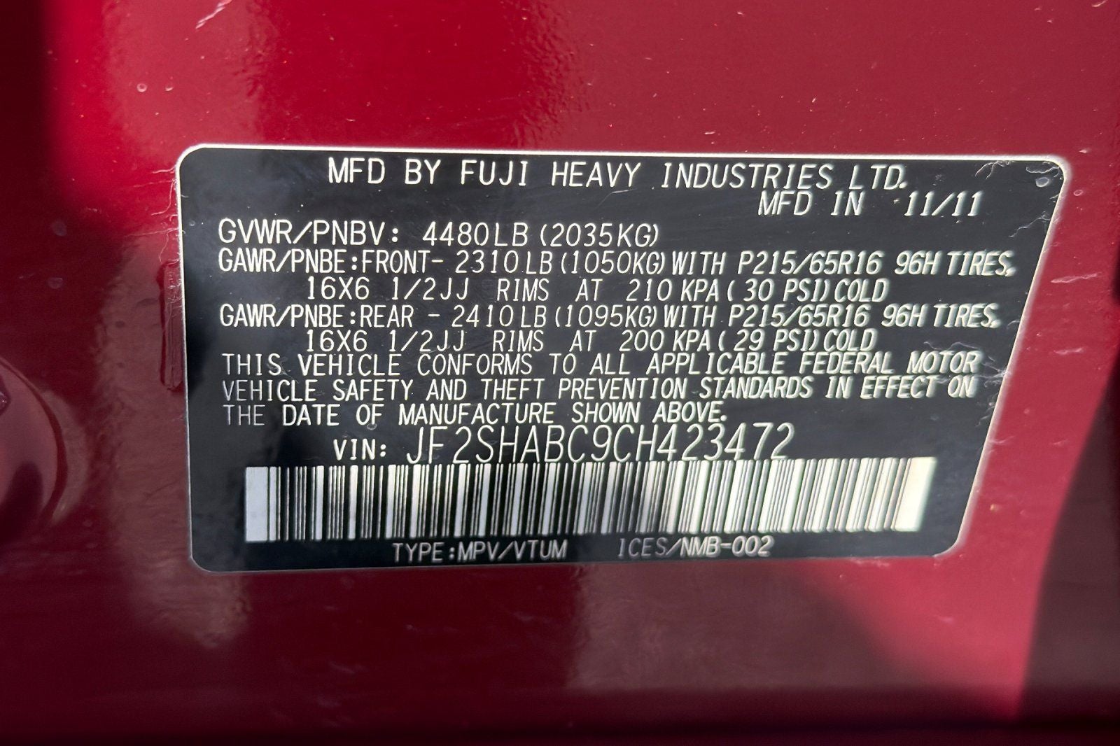 2012 Subaru Forester 2.5X