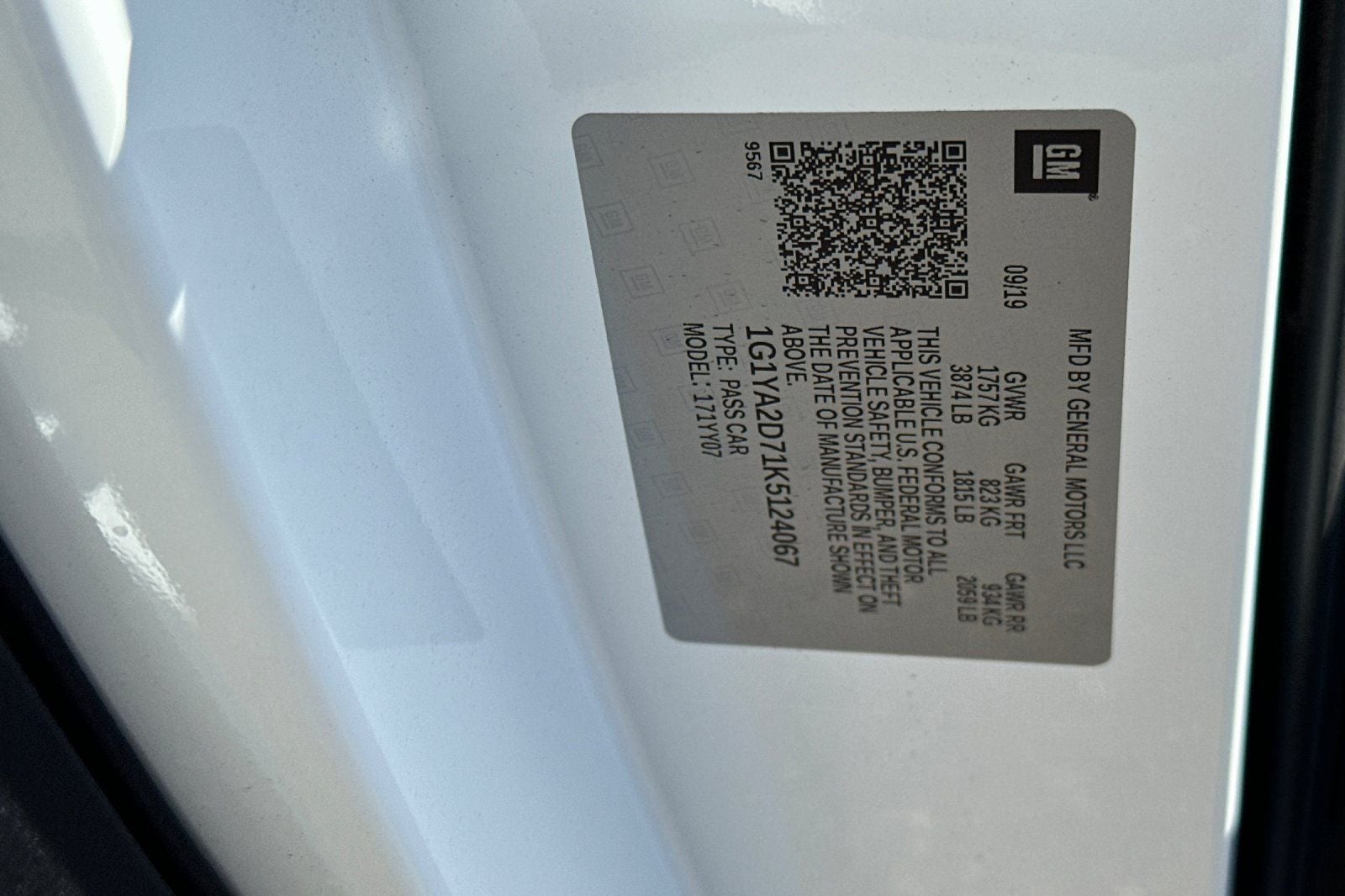 2019 Chevrolet Corvette Stingray 1LT