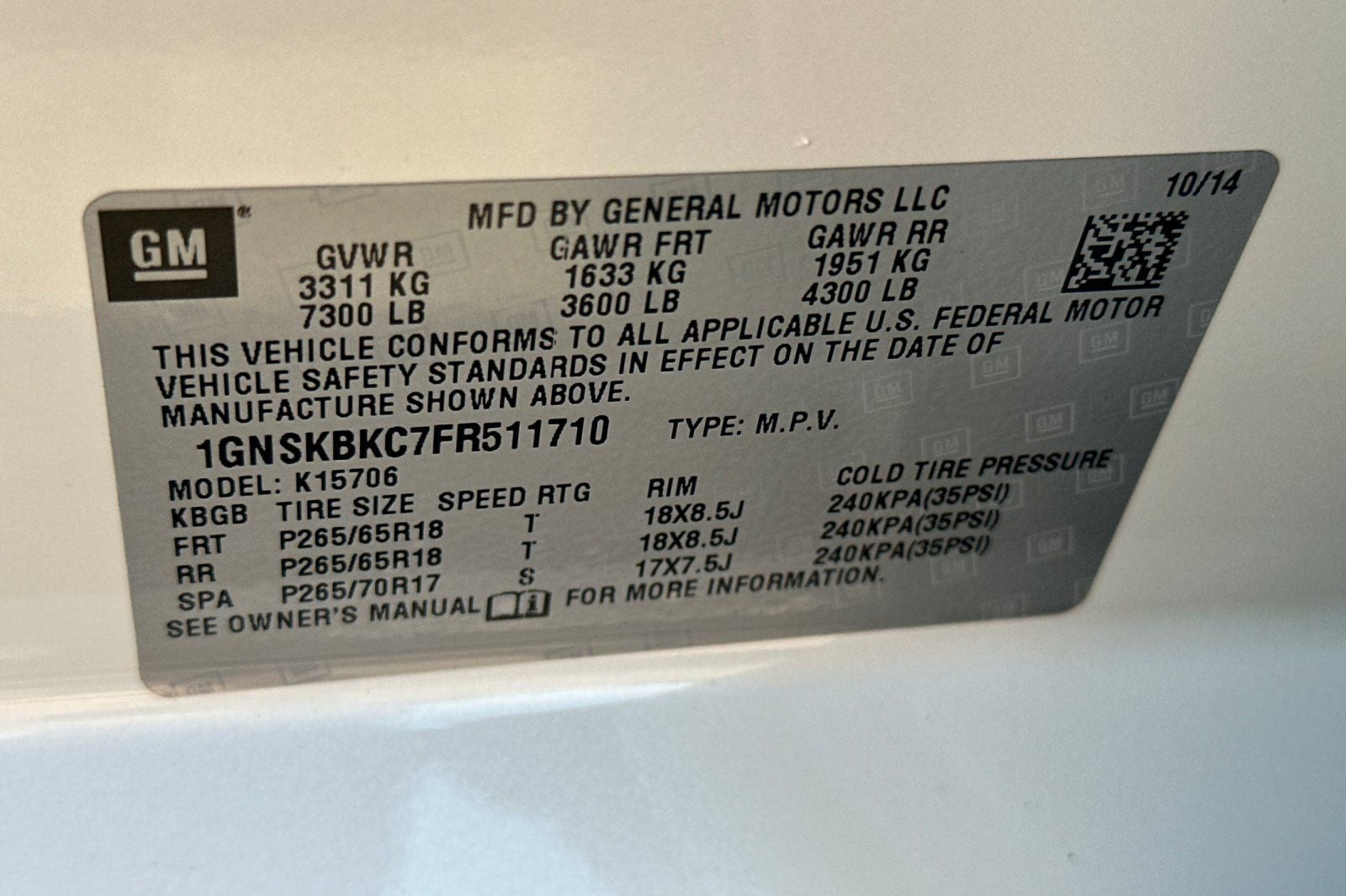 2015 Chevrolet Tahoe LT