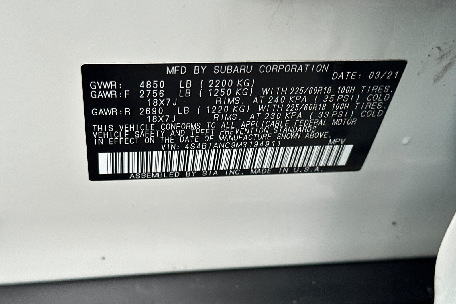 2021 Subaru Outback Limited