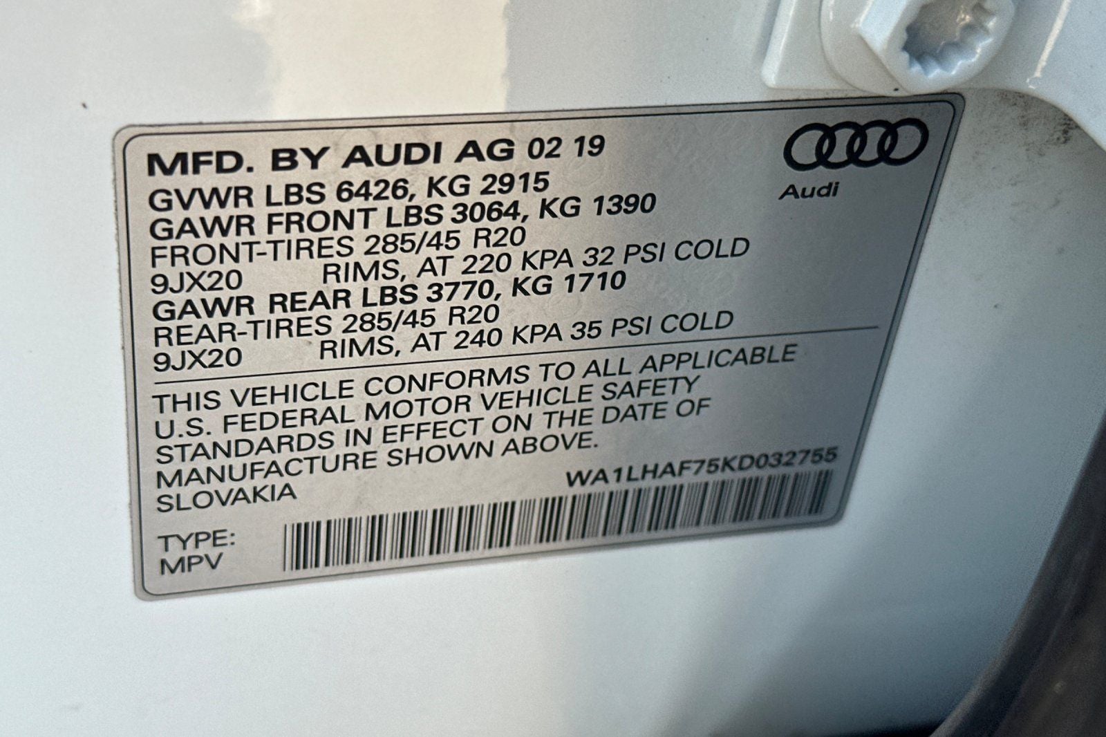 2019 Audi Q7 45 Premium Plus quattro
