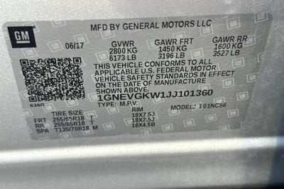2018 Chevrolet Traverse LT Cloth w/1LT