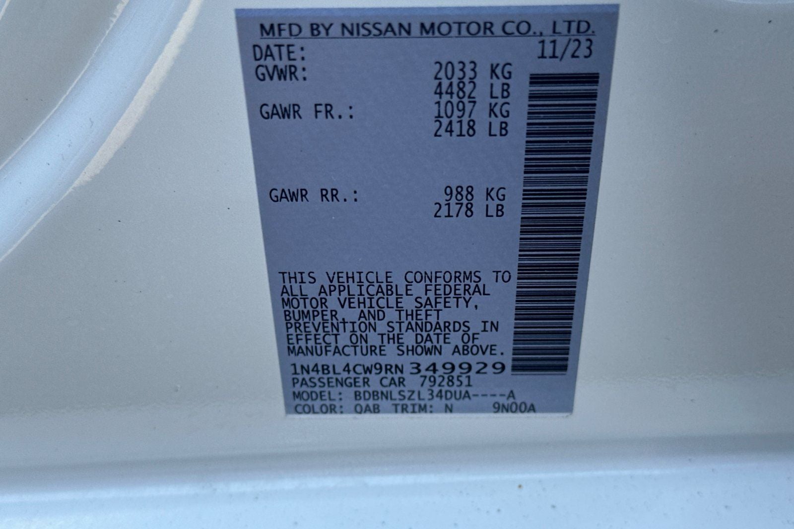 2024 Nissan Altima 2.5 SR