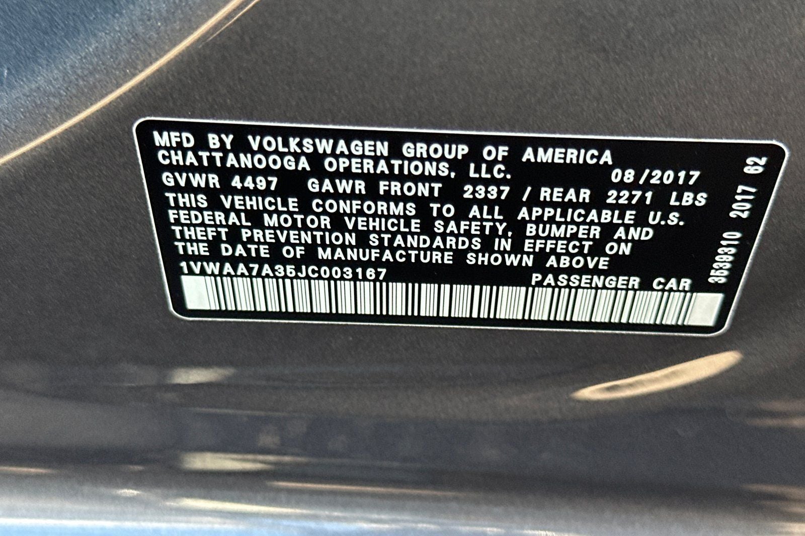 2018 Volkswagen Passat 2.0T S