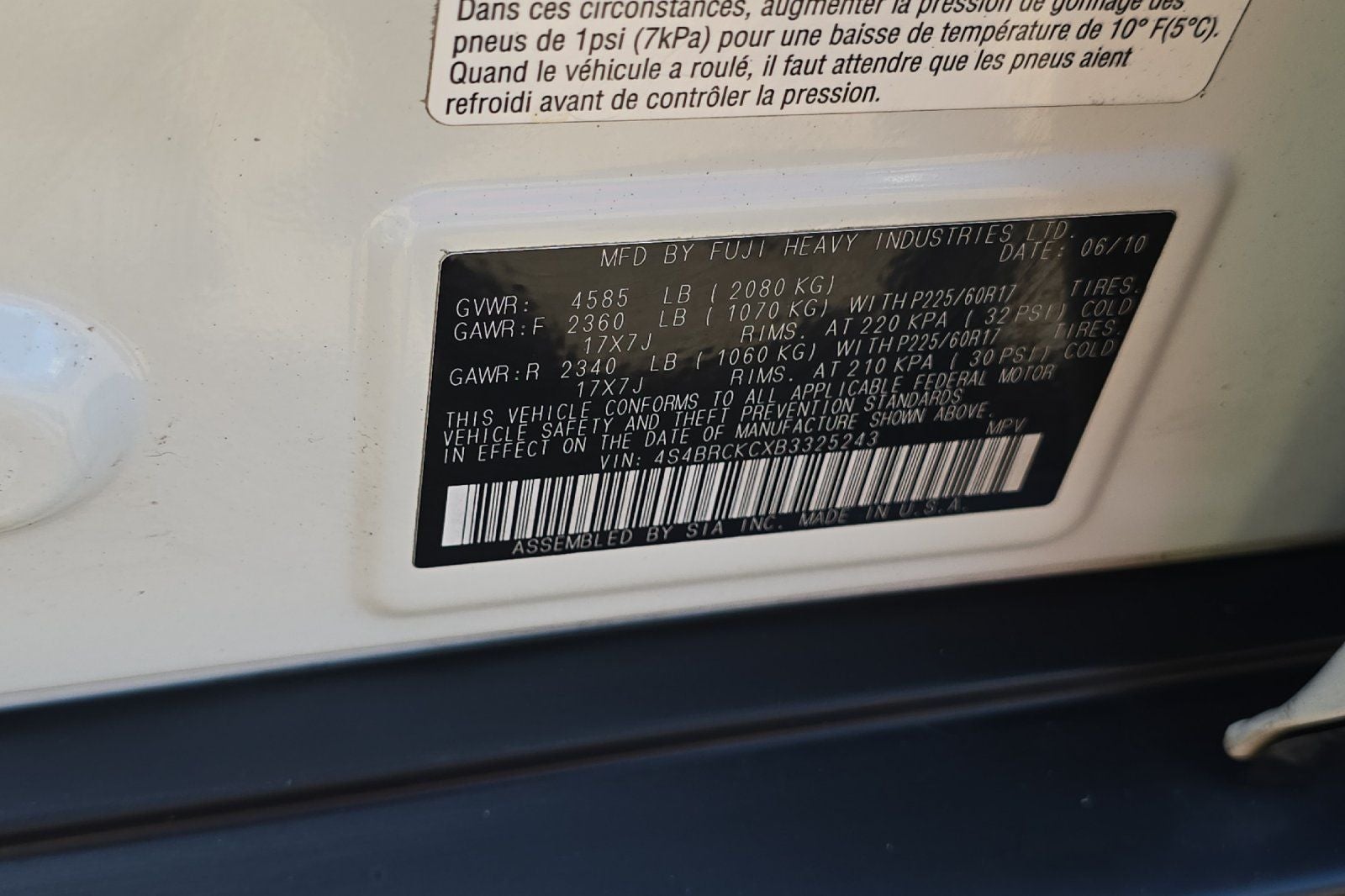 2011 Subaru Outback 2.5i Limited