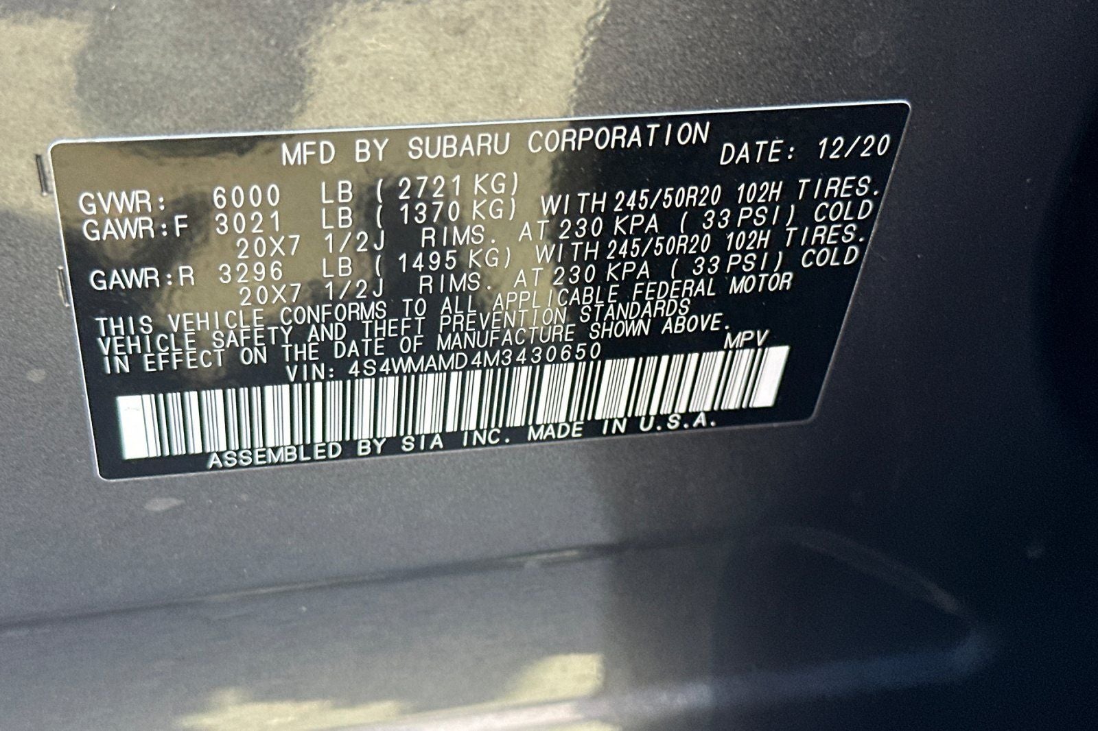 2021 Subaru Ascent Limited
