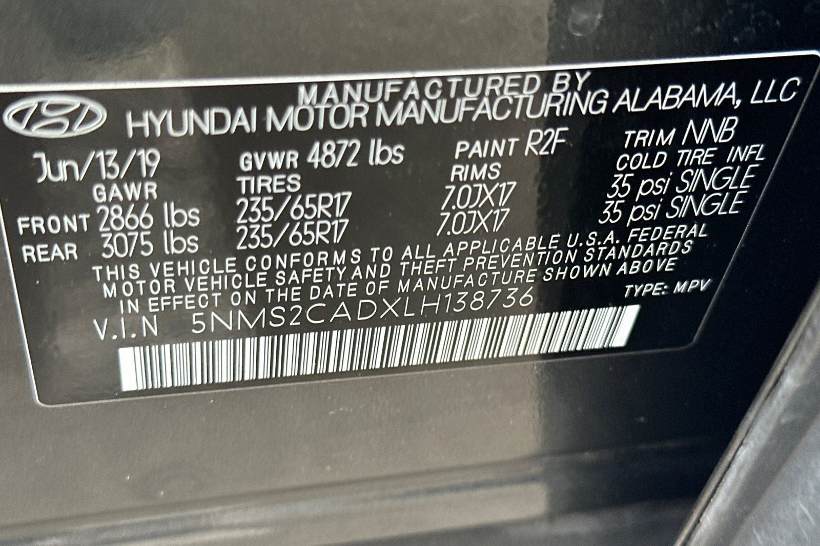 2020 Hyundai Santa Fe SE