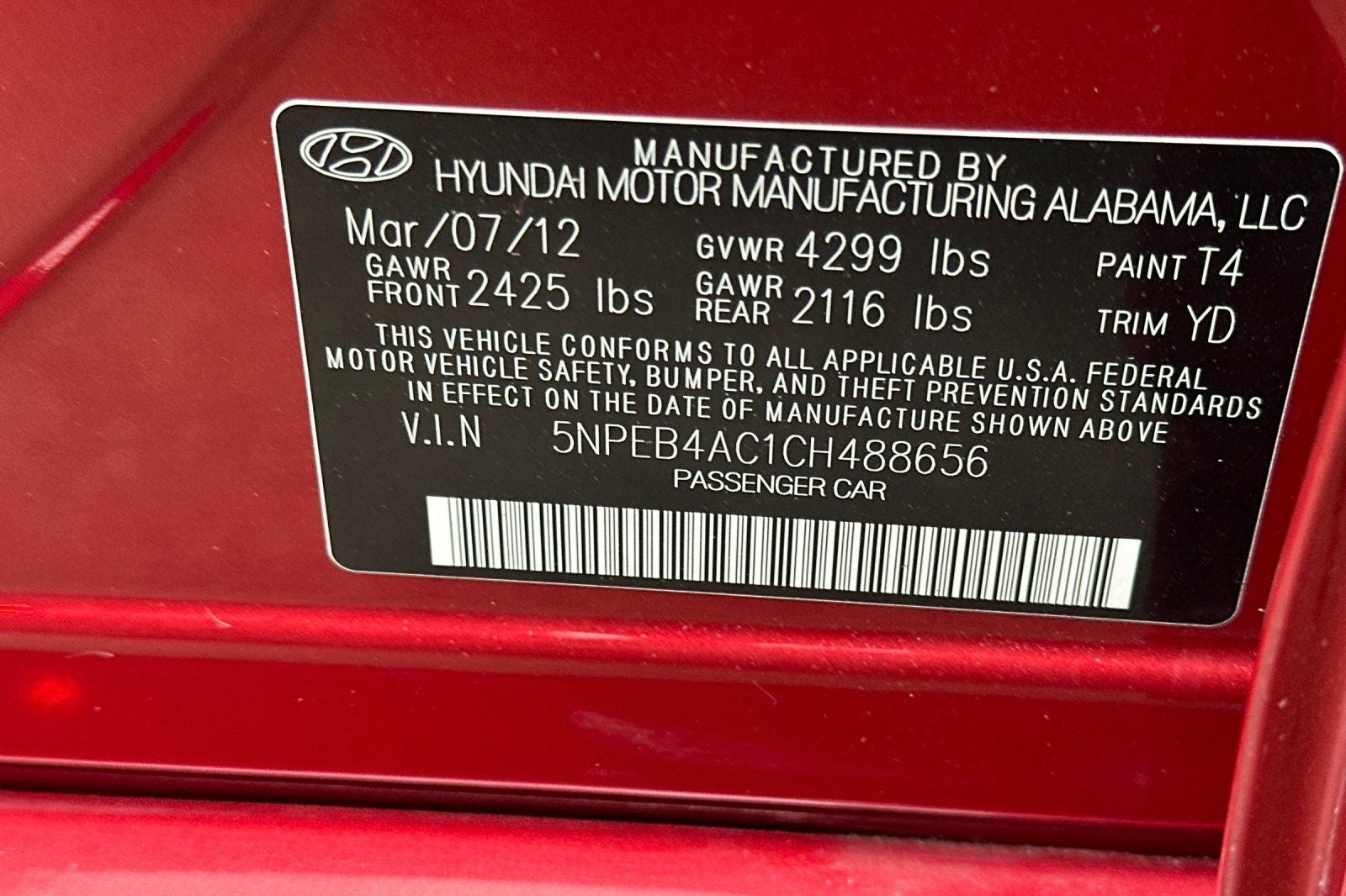 2012 Hyundai Sonata GLS