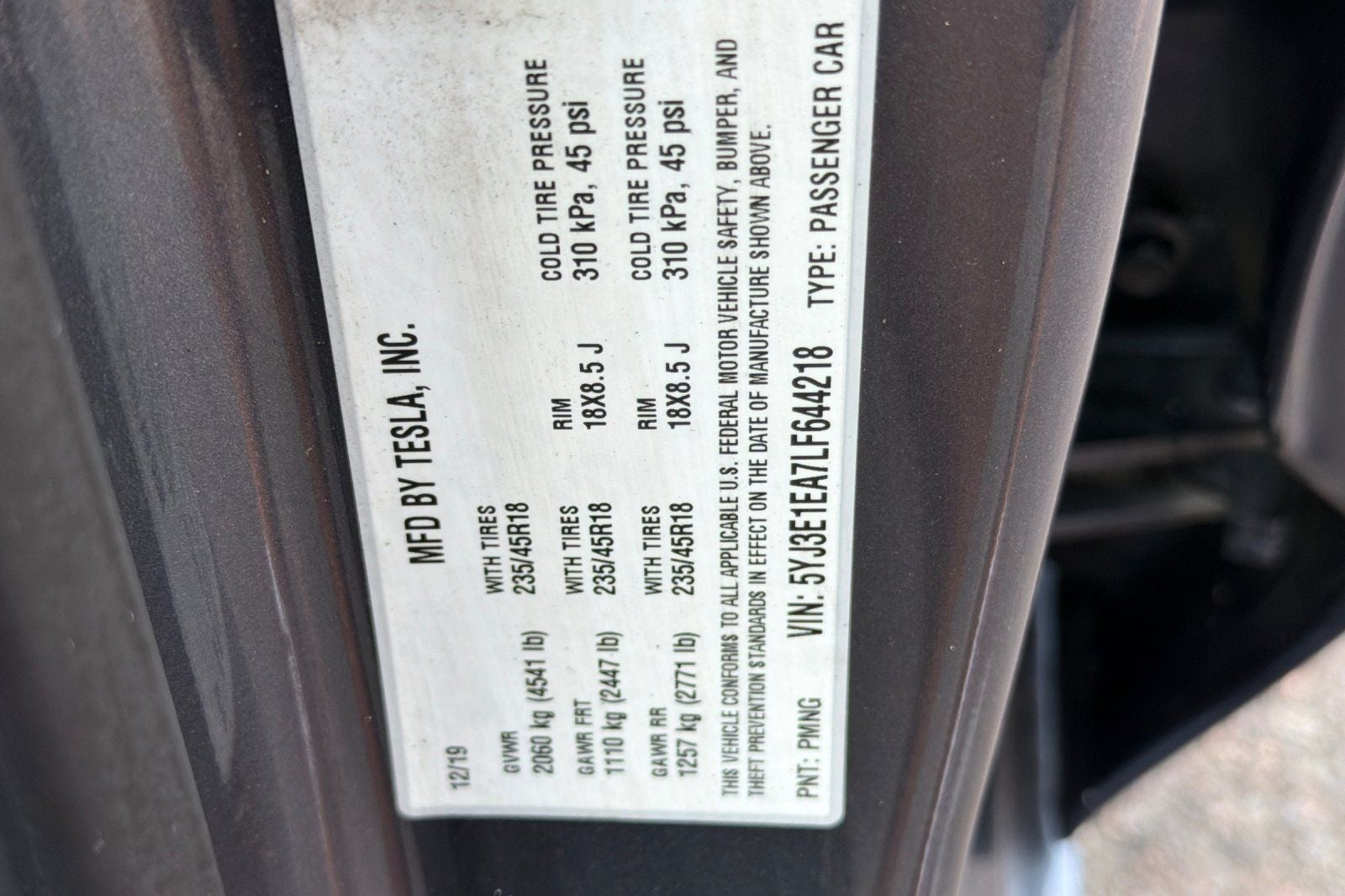 2020 Tesla Model 3 Standard